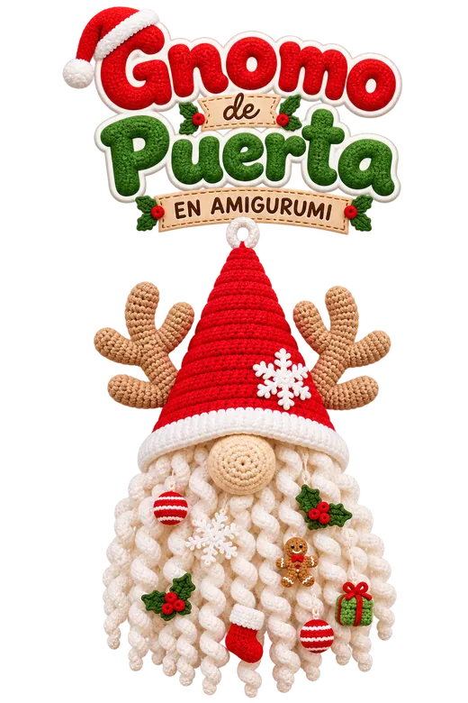 Gnomo navideño de puerta completo